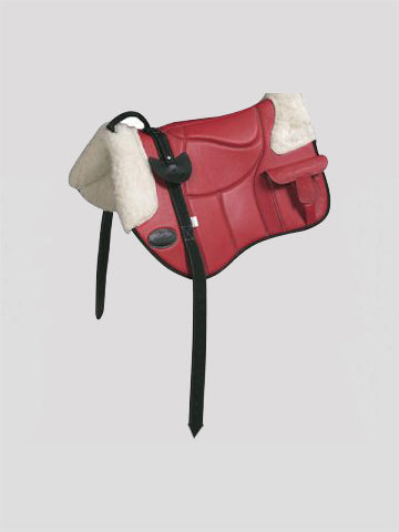 BAREBACK PAD - LEATHER, SHEEPSKIN TRIMMED W/BACK POCKETS